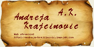 Andreja Krajčinović vizit kartica